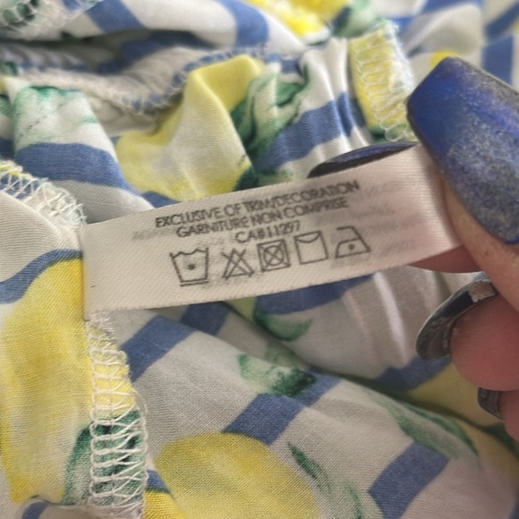 COPY - LaVieEn Rose aqua short jumpsuit, lemon, striped blue strapless with poc… - Picture 10 of 10